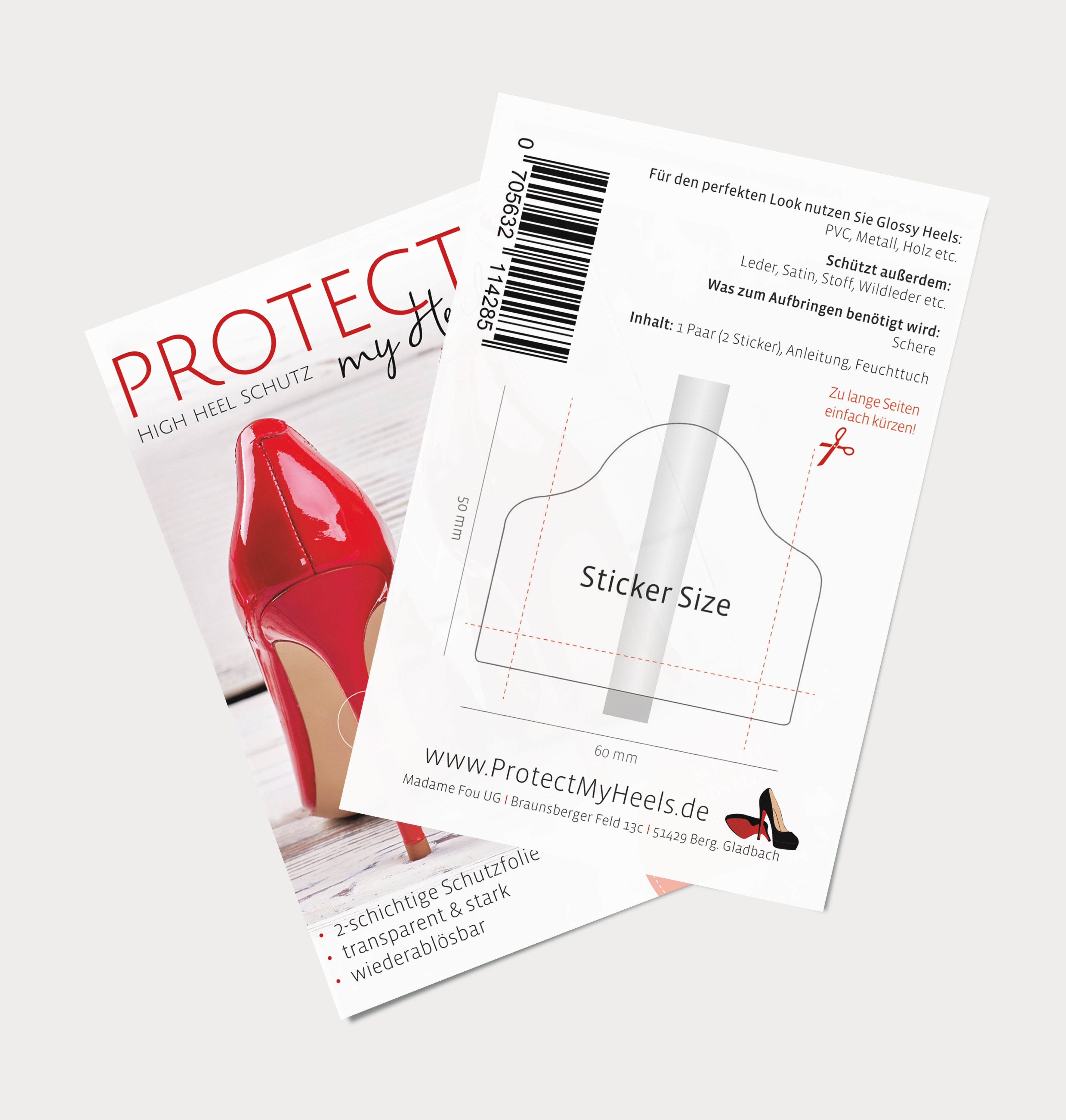 Absatzschutz für High Heels (Stiletto) – Transparent – ProtectMyHeels®