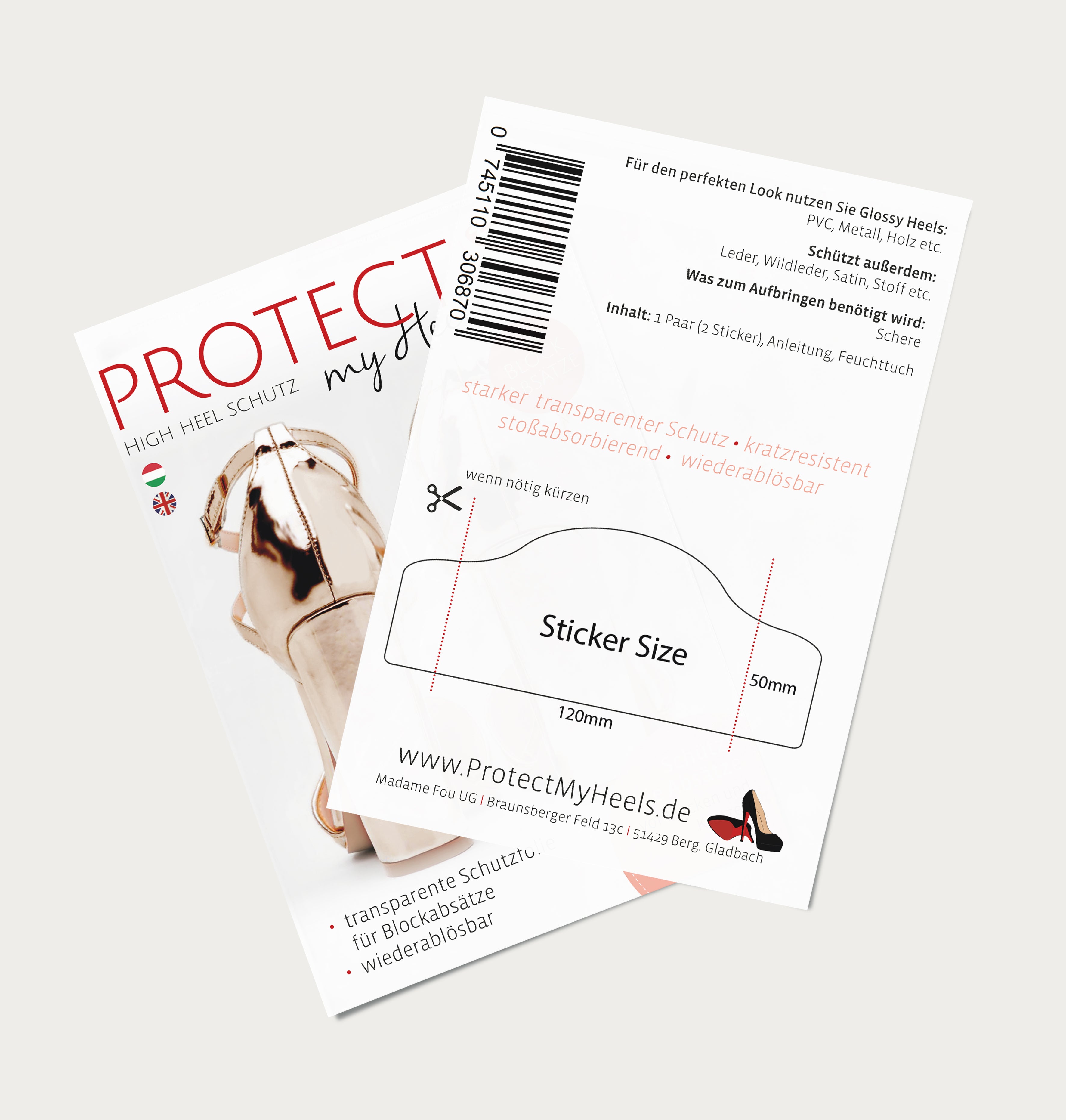 Absatzschutz für High Heels (Blockabsatz) – Transparent – ProtectMyHeels®